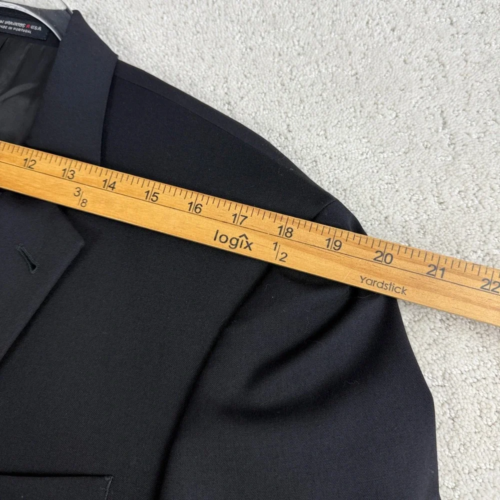 John Varvatos USA Blazer Vest Set Mens 42R Navy 100% Wool 2pc Suit Jacket 12994